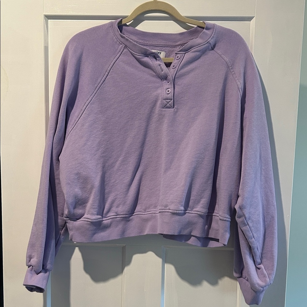 Old Navy Purple Women's Henley Sweatshirt